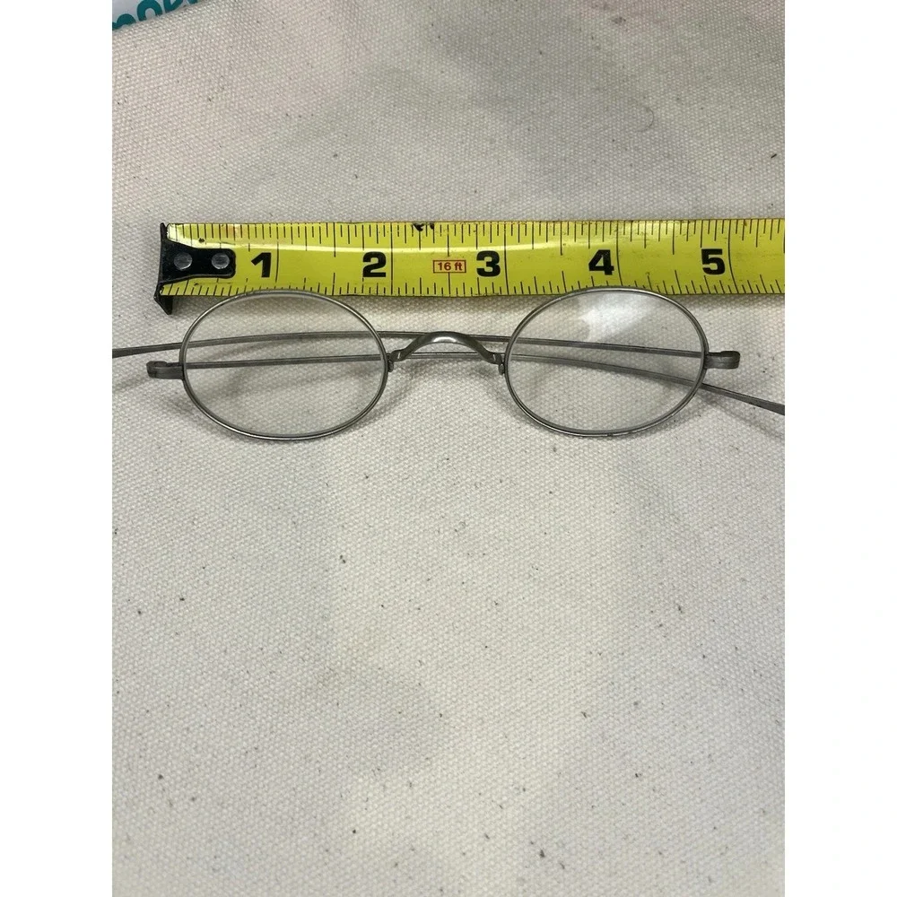 Silver Frames Ornate Full Rim Vintage Antique Optical Eyeglasses Straight Arms